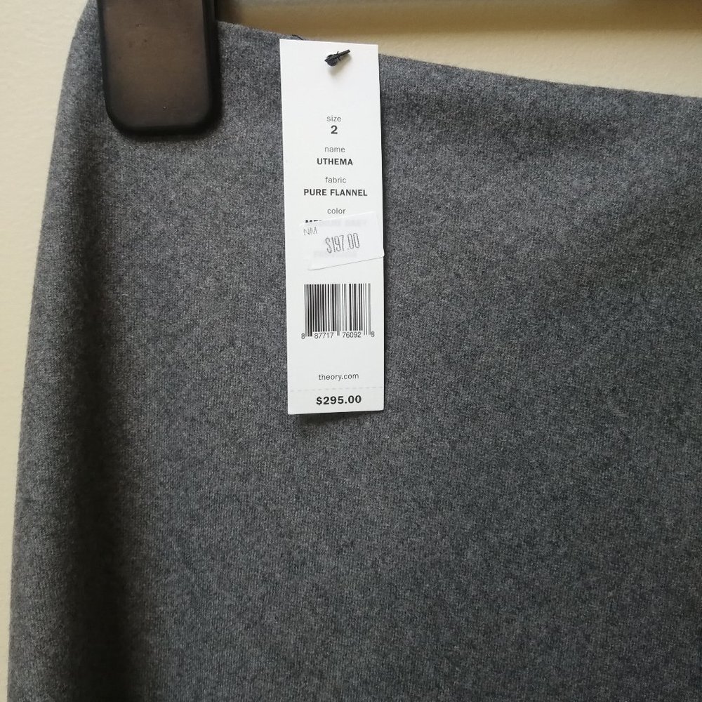 NEW Theory Wool Flannel Midi Skirt - Picture 2 of 8